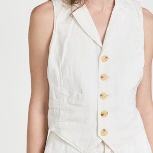 Alex Mill Keaton Twill Vest in Ecru